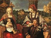 Lucas van Leyden Madonna and Child with Mary Magdalene and a Donor painting